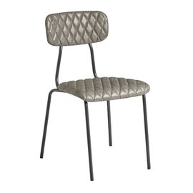 Chaise Latéral Tara - Diamond Cousue - Argent Vintage.