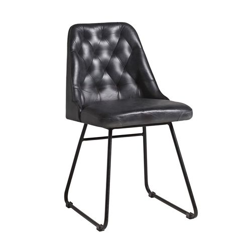 Chaise Latéral Farland - Cuir - Black Vintage.