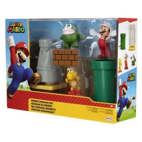 Set Super Mario : 3 Figurines Mario Koopa Spike + 2 Accessoires - Figurine Collection - Diorama Du D?Sert - Enfant + 1 Carte Animaux