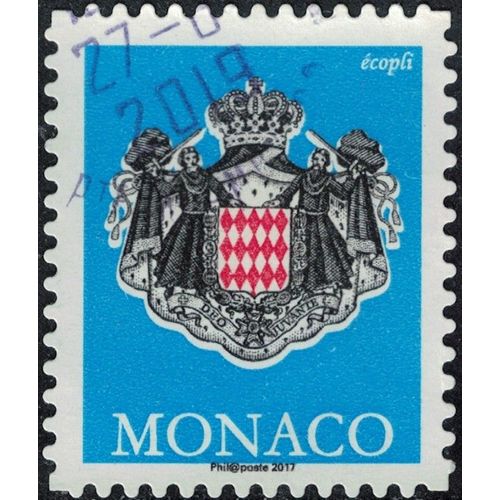 Monaco 2017 Oblitéré Used Blason Armoiries Écopli Bleu Y&t Mc 3062 Su