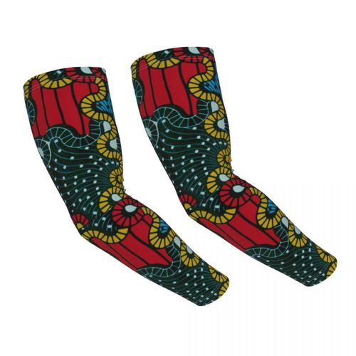 Manches De Bras De Conception De Bogolan Pour Femmes Et Hommes,Chauffe-Bras,Art Géométrique Tribal,Protection Solaire Uv,Couverture De Tatouage,Grille De Boue Africaine - Type Unisex Arm Sleeves #J