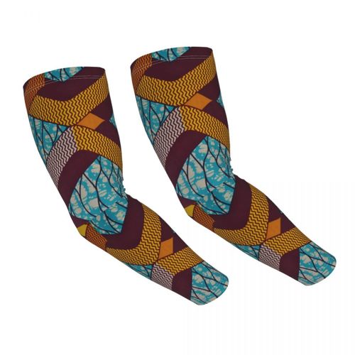 Manches De Bras De Conception De Bogolan Pour Femmes Et Hommes,Chauffe-Bras,Art Géométrique Tribal,Protection Solaire Uv,Couverture De Tatouage,Grille De Boue Africaine - Type Unisex Arm Sleeves #O