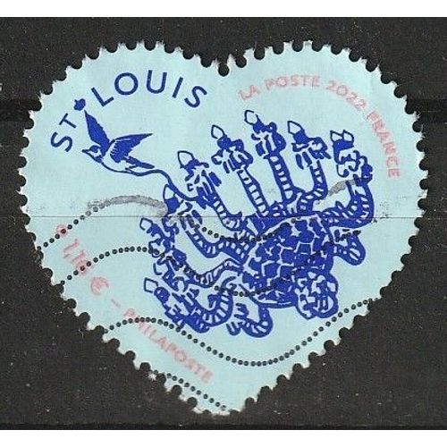 Timbre Coeur Saint Louis 2022 Oblitéré