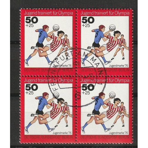 Timbres Berlin Bloc De 4, La Formation Des Jeunes Pour Les Jeux Olympiques 1er Jour 31/08/1976 N° 483