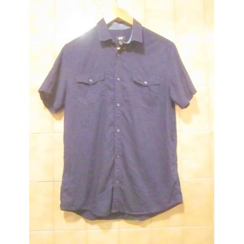 Chemise Bleu Pour Homme, H&m, Manches 1/3, T. S