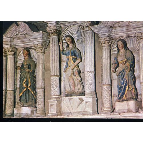 Carte Postale De Rochefort En Terre (Morbihan) Eglise Collégiale : 3 Statues Du Retable Dans Le Transept Gauche