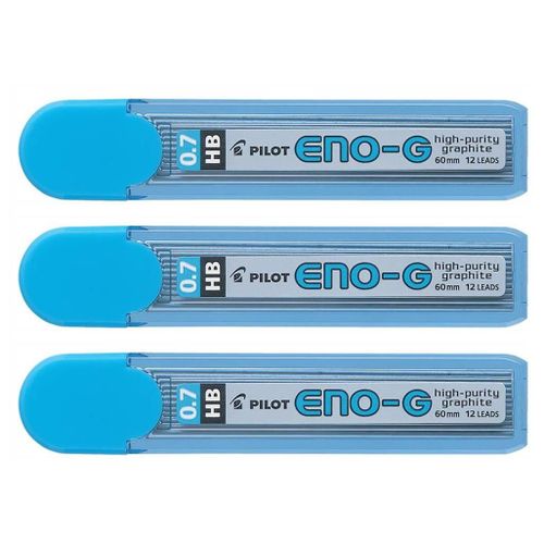Pilot Lot De 3 Etuis De 12 Mines Eno-G 0,7 Mm Extra Résistante Hb