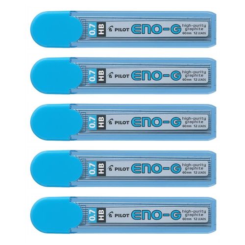 Pilot Lot De 5 Etuis De 12 Mines Eno-G 0,7 Mm Extra Résistante Hb