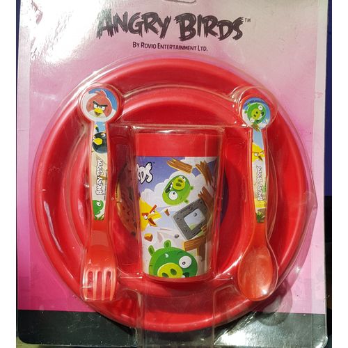 Service 3 Pieces / Angry Birds / 2 Assiettes Plastique De 24 Et 15 Cm / 1 Gobelet / Neuf