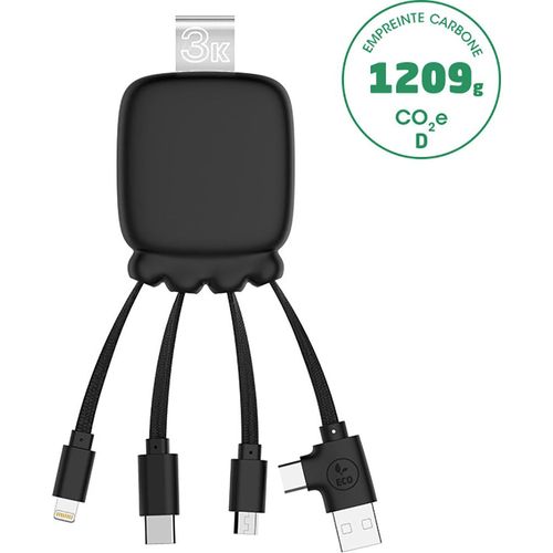 Batterie De Secours Gamma2 3000 Mah Avec Câble Multi Biodégradable Noir Xoopar