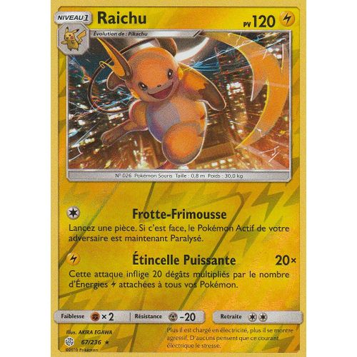 Carte Pokemon - Raichu - 67/236 - Holo-Reverse - Sl12 - Eclipse Cosmique -