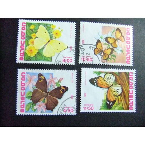 63 Cap-Vert 1982 / Faune Insectes Papillons / Yvert 466 - 469 Fu