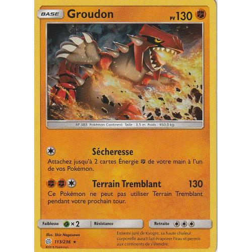 Carte Pokemon - Groudon - 113/236 - Holo-Rare - Sl12 - Eclipse Cosmique -