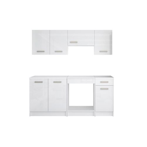 Cuisine Complète Trattoria - 180 Cm - 6 Éléments De Rangements - Blanc