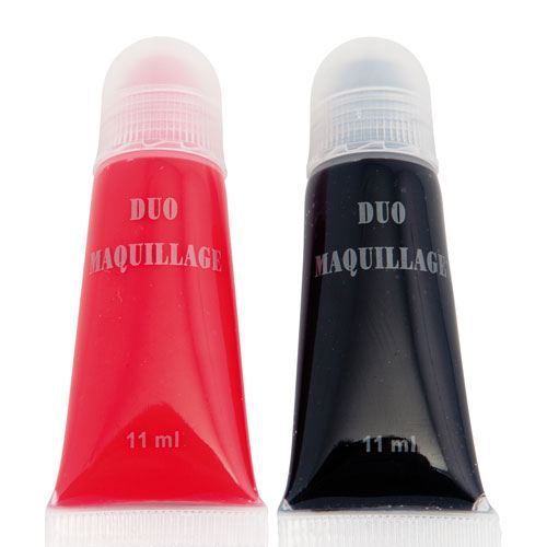 Fard Gras - Rouge Et Noir - Duo De Tubes De Maquillage Pour Halloween