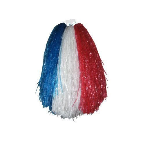 Pom-Pom Plastique Bleu Blanc Rouge