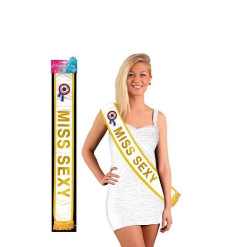 Echarpe De Miss Sexy Dorée - Surprisez Vous - Pour Miss Sexy - Jaune - Adulte