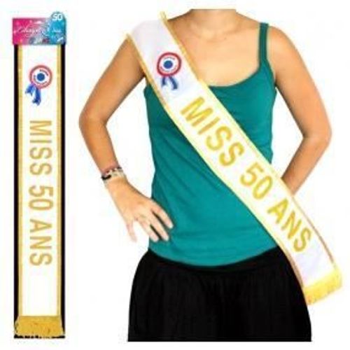 Écharpe Miss 50 Ans Gold Taille Unique