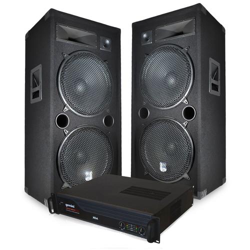 Set SONORISATION DJ CLUB LSC215 Boomers 38cm - Amplificateur Gemini 4000W - Câblages