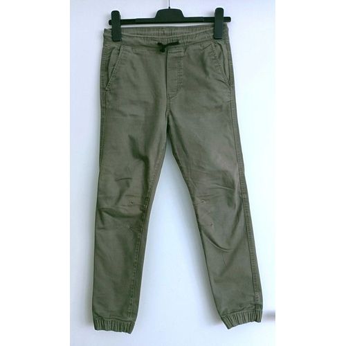 Pantalon Vert Kaki. H&m. Coton. Elasthanne. Taille 12 Ans / 152 Cm