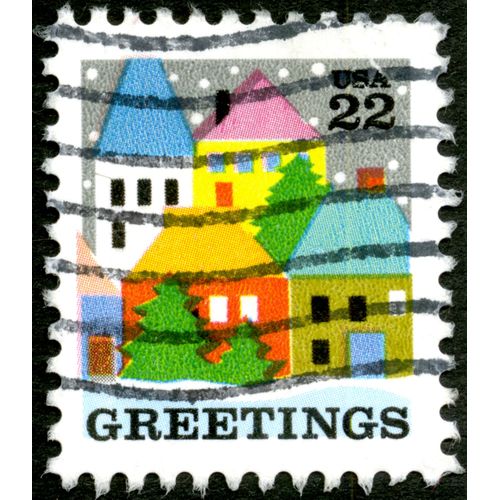 Timbre Oblitéré Usa 22 Greetings