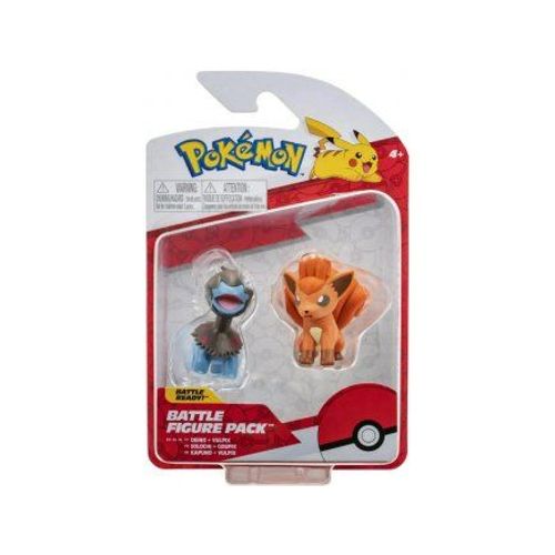 Coffret 2 Figurines Pour Pokemon Solochi Et Goupix - Figurine De Combat - Pour Pokemon Brune Et Bleu - Set Jouet Garçon + 1 Carte Animaux