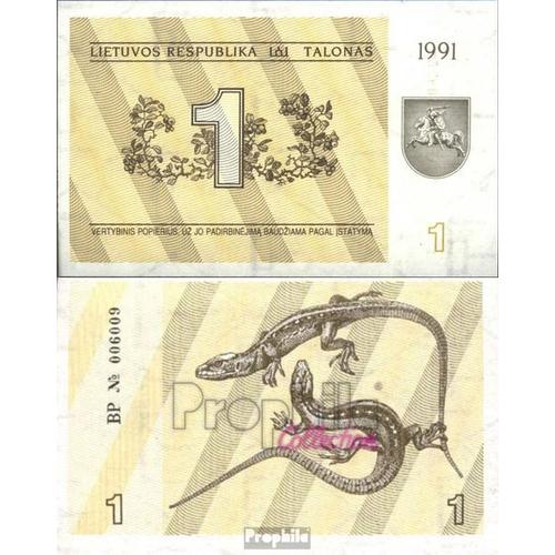 Lituanie Pick-No: 32b Neuf 1991 1 Talonas