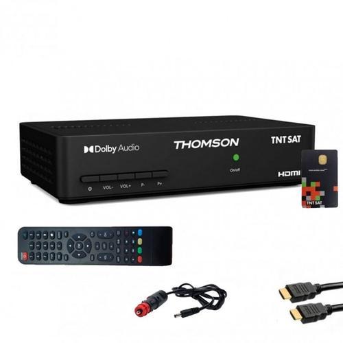 Pack THOMSON Récepteur TV Satellite Full HD + Carte d'accès TNTSAT + Câble HDMI + Câble 12V