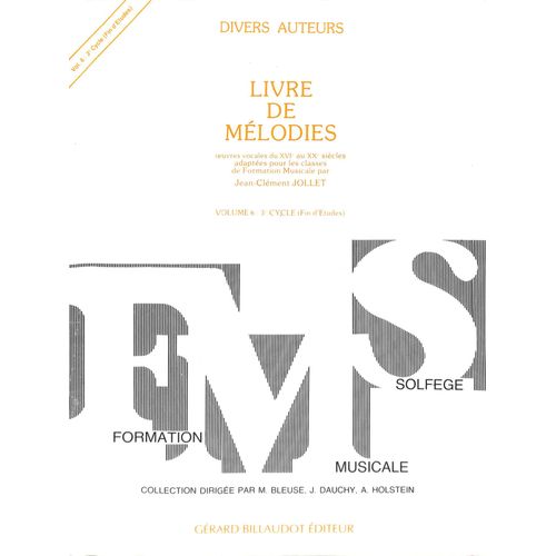 Jollet Jean-Clément Livre De Mélodies Vol.6