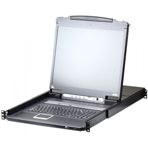 ATEN Slideaway CL5708IN - Console KVM avec commutateur KVM - 8 ports - PS/2, USB - 19" - rack-montable - 1280 x 1024 @ 75 Hz - 250 cd/m² - 1000:1 - 5 ms - VGA - 1U