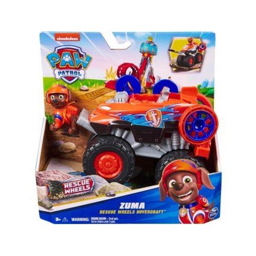 Coffret Pat Patrouille Zuma + Véhicule Tout Terrain Wheels Hovercraft Transformable - Set Figurine Et Véhicule + 1 Carte Tigre