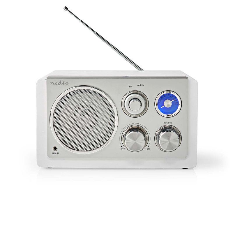 NEDIS Radio FM 15W Argent/Blanc Alimentation secteur