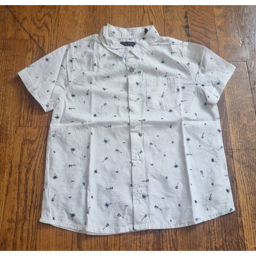 Chemise Manche Courte Ikks Blanche Imprimé Palmier Taille 5ans