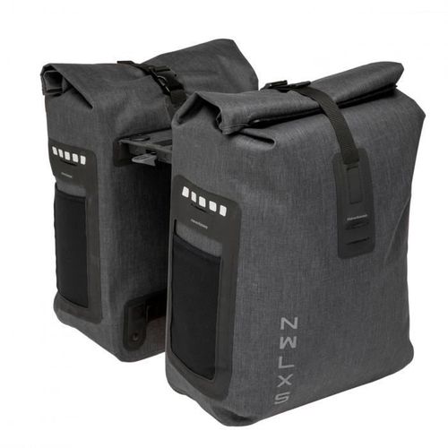 Sacoche Velo Porte Bagage A Pont Newlooxs Varo Double Pannier Racktime Gris - 40 Litres -