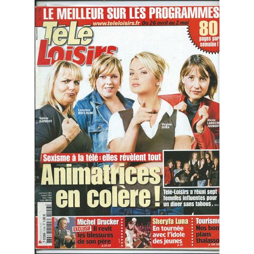 Télé Loisirs 26/04/2008 Virginie Efira, Flavie Flament, Amanda Lear, Chantal Goya & Jean-Jacques Debout, Éric Cantona, Sheryfa Luna, George Clooney, Camille, Gnarls Barkley, The Rolling Stone