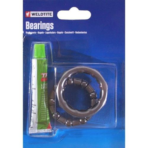 Weldtite Kit 2 Roulement Bmx Cage A Billes + Graisse Lithium Boitier De Pedalier Velo 9 Billes
