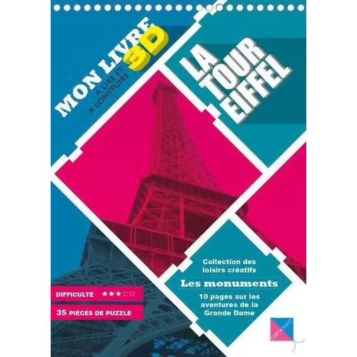 La Tour Eiffel - Mon Livre 3d À Lire Et À Construire - Puzzle 3d 35 Pièces + Un Livre