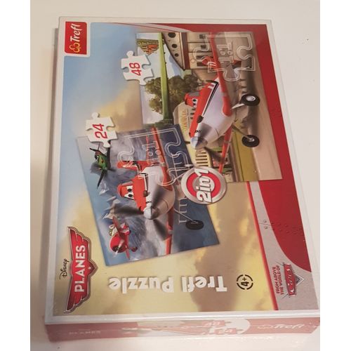 Puzzles 2 En 1 / 24 Pièces Et 48 Pièces / Planes / Dessin Anime Disney Pixar