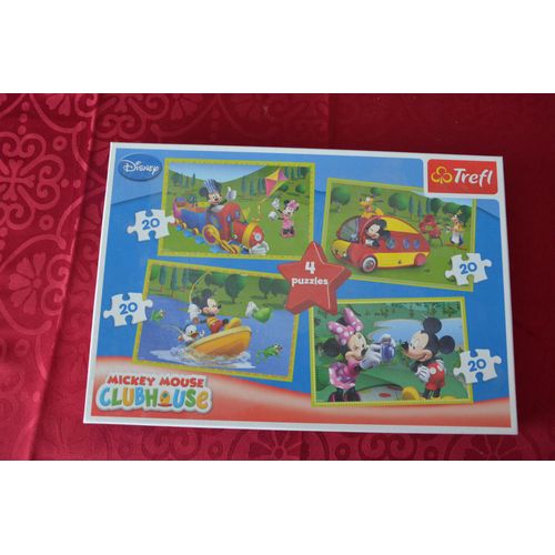 Coffret 4 Puzzles 20 Pièces Mickey Mouse Cubhouse Disney Trefl