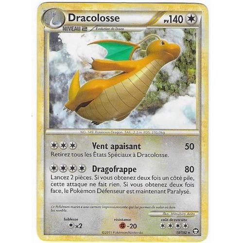 Dracolosse 18 102 - 140pv - Heartgold Soulsilver / Triomphe - Rare Carte Française