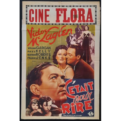 C'etait Pour Rire - Film Universal Comedie Policiere De Ray Mccarey Avec Victor Mclaglen, William Gargan, Paul Kelly - Affiche De Cinema Originale Belge 62x94 Cm - The Devil's Party Movie Poster