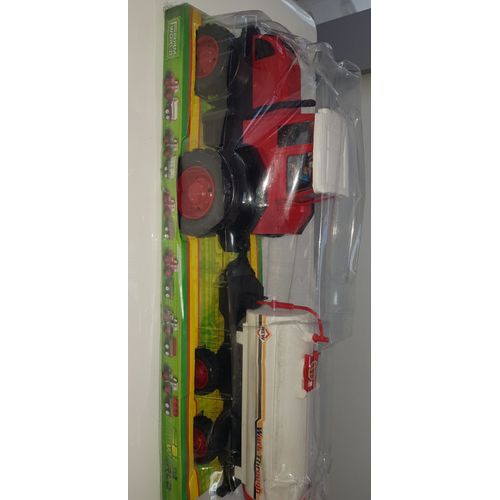 Jouet Enfant / Tracteur A Friction Et Remorque / 40x14cm
