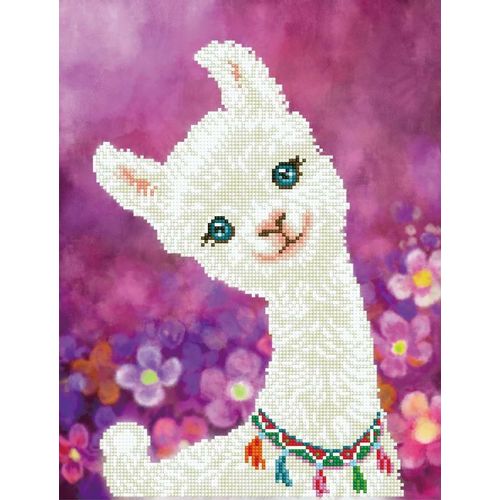 Diamond Dotz - Peinture Au Diamant - Adultes - Pierres Rondes - Paquet Hobby - Lama - 40 X 50 Cm