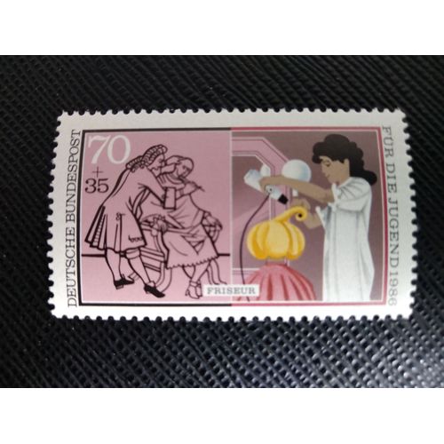 Timbre Allemagne / Rfa Yt 1108 Jeunesse : Métiers Coiffeur 1986 ( 150706 )