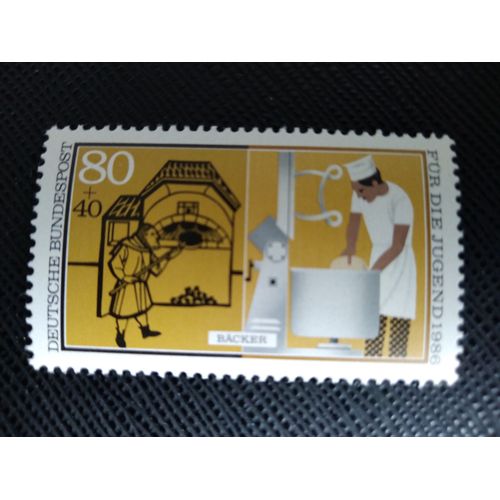 Timbre Allemagne / Rfa Yt 1109 Jeunesse : Métiers Boulanger 1986 ( 150706 )
