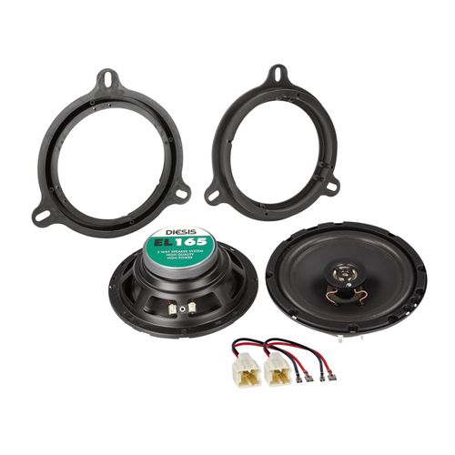 Kit 2 haut-parleurs coaxiaux 10cm + entretoises compatible avec Dacia Renault Nissan