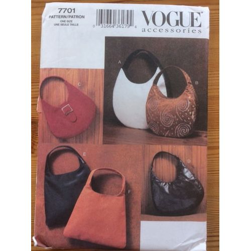 Patron Vogue Accessoires 7701 6 Modeles De Sacs