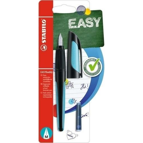 Stabilo Fountain Pen Easybuddy - Blister 1 Fountain Pen Noir / Bleu Y Compris 1 Remplissage