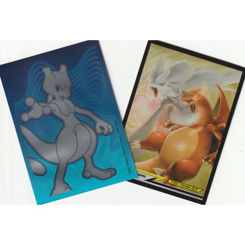 2 Proteges Cartes - Mewtwo Et Dracaufeu - Sleeves -