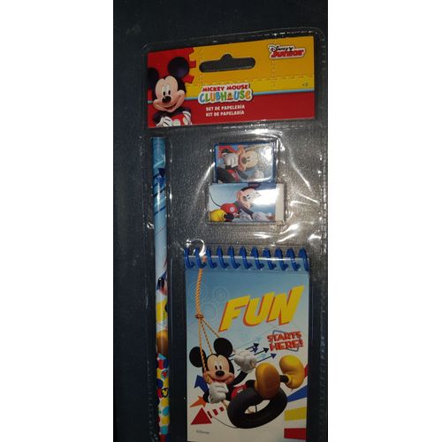 Rentree Scolaire / Mickey / Disney/ Set Papeterie 4 Pieces / Carnet + Crayon + Gomme + Taille Crayon